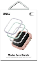 Zestaw etui Uniq Moduo 3 in 1 do Apple Watch Series 4/5/6/7/8/SE/SE2 40-41 mm Szałwiowy/Lillak/Biały (8886463681015) - obraz 2