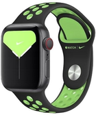 Pasek Apple Nike Sport Brand MXQW2FE/A do Apple Watch Series 1/2/3/4/5/6/7/8/SE/SE 2 38-41 mm Czarno-limonkowy (190199572959) - obraz 1