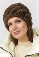 Шапка меховая женская Герда, коричневая (78730004)