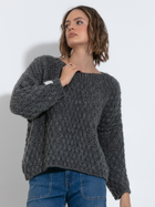 Sweter damski luźny Fobya F1499 40/42 Szary (5903707147069) - obraz 1