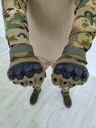 Тактические перчатки без пальцев Олива - изображение 3