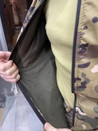 Куртка тактическая на флисе, Мультикам, размер XL, подкладка - флис, демисезонная флисовая куртка для военных - изображение 6