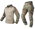 Тактический комплект военной одежды Brutal's Multicam, убакс с длинным рукавом и налокотниками, брюки с наколенниками+ куртка M65 Мультикам р.M - изображение 2