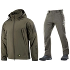 Чоловічий Комплект M-TAC на флісі Куртка + Штани / Утеплена Форма SOFT SHELL олива розмір 2XL 54-56 - зображення 1