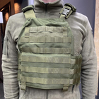 Плитоноска с Молли, эвакуационная петля и пояс разгрузочный, Defcon5 Carrier Vest, Олива, plate carrier molle - изображение 4