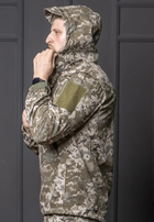 Мужская куртка Soft Shell пиксель на Флисе ветрозащитная Демисезонная с липучками под шеврон 2XL - изображение 2