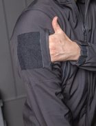 Чоловіча куртка Softshell поліція з флісовою підкладкою чорна вітро та водовідштовхуюча з липучками під шеврон 2XL - зображення 4