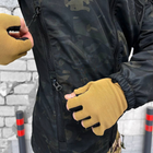 Демісезонна чоловіча Куртка Softshell на флісі з Капюшоном та Липучками під шеврони чорний мультикам розмір 2XL - зображення 7