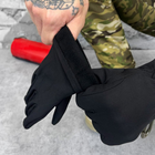 Зимние Перчатки с карабином Softshell черные размер L - изображение 3