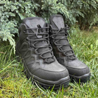 Высокие Кожаные Кроссовки черные / Демисезонная Обувь с защитой от влаги размер 44 - изображение 1