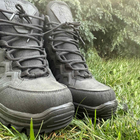 Высокие Кожаные Кроссовки черные / Демисезонная Обувь с защитой от влаги размер 44 - изображение 5