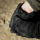 Зимние перчатки с меховой подкладкой черные размер универсальный - изображение 4