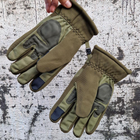 Зимние защитные перчатки с косточками и сенсорными накладками олива размер универсальный - изображение 6