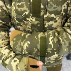 Чоловічий Бушлат на синтепоні з флісовою підкладкою / Зимова куртка Drawstring з куліскою на поясі піксель розмір M - зображення 7
