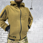 Мужская флисовая кофта с капюшоном и карманами Logos tactical / Плотная Флиска койот размер L - изображение 3