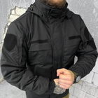 Мужская зимняя куртка на силиконе с атласной подкладкой / Верхняя одежда из материала гретта черная размер XL - изображение 3