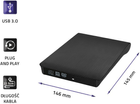 Оптичний привід Qoltec DVD-RW USB 3.0 Чорний (5901878518572) - зображення 5