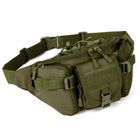 Тактическая сумка -бананка 5L поясная green/ Система MOLLE/ плечевая/ армейская - изображение 5