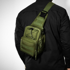 Тактическая сумка мужская армейская укрепленная khaki /слинг/ рюкзак - изображение 3