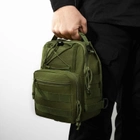 Тактична сумка чоловіча армійська укріплена khaki /слінг/рюкзак - зображення 5