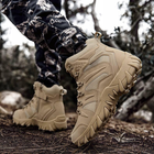 Военно-тактические водонепроницаемые кожаные ботинки COYOT с согревающей стелькой USB размер 45 - изображение 5