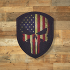 Шеврон Punisher USA, 8х6,5 , на липучке (велкро), патч печатный - изображение 1