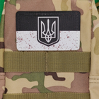 Шеврон Флаг Украины с гербом, черно-белый, 8х5 см, на липучке (велкро), патч печатный - изображение 3