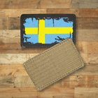 Шеврон Прапор Швеції, Вінтаж, 8х5, на липучці (велкро), патч друкований - зображення 4
