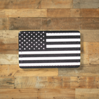 Шеврон Флаг США, черно-белый, 8х5, на липучке (велкро), патч печатный - изображение 1