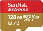 Карта пам'яті SanDisk microSD 128GB C10 UHS-I U3 R190/W90MB/s Extreme V30 + SD (SDSQXAA-128G-GN6MA)