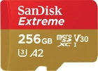 Карта пам'яті SanDisk microSD 256GB C10 UHS-I U3 R190/W130MB/s Extreme V30 + SD (SDSQXAV-256G-GN6MA)