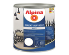 Эмаль-грунт алкидная ALPINA DIREKT AUF ROST ГЕРМАНИЯ антикоррозионная RAL 9010 - белый матовый 2,5л
