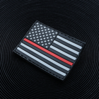 Тактичний шеврон прапор USA (США) сірий з червоним - зображення 2