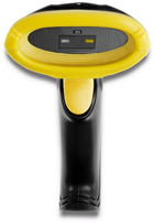 Сканер штрих-кодів Qoltec Laser 1D, 2D, USB Чорний з жовтими (50867) (5901878508672) - зображення 3