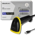 Skaner kodów kreskowych Qoltec Laser 1D, USB Czarny z żółtym (50860) (5901878508603) - obraz 6