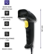 Skaner kodów kreskowych Qoltec Laser 1D, USB Czarny (50876) (5901878508764) - obraz 5