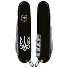 Нож складной 91 мм, 15 функций Victorinox HUNTSMAN UKRAINE Черный/Трезубец готический белый - изображение 2
