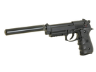 Пістолет Beretta M92F/M9 KJW Silencer Plastic Green Gas (Страйкбол 6мм) - зображення 6