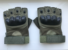 Перчатки тактические без пальцев летние для ВСУ c защитой на костяшках армейские L/9 Олива - изображение 6