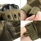 Перчатки тактические полнопалые демисезонные для ВСУ армейские сенсорные c защитой на костяшках XL/10 Олива - изображение 8