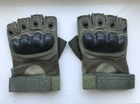 Перчатки тактические без пальцев летние для ВСУ c защитой на костяшках армейские М/8 Зеленый - изображение 6