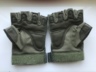 Рукавички тактичні без пальців літні для ЗСУ із захистом на кісточках армійські М/8 Зелений - зображення 7
