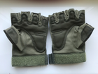 Рукавички тактичні без пальців літні для ЗСУ із захистом на кісточках армійські XL/10 Зелений - зображення 7