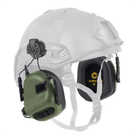 Активні захисні навушники Earmor M31H MARK3 ARC (FG) Olive з кріпленням на шолом - изображение 3