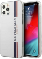Etui U.S. Polo Assn Tricolor Collection do Apple iPhone 12/12 Pro White (3700740487211) - obraz 1
