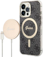 Etui + Ładowarka Guess 4G Print MagSafe do Apple iPhone 13 Pro Black (3666339102791)