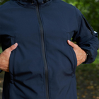 Влагозащищенная Мужская куртка Softshell / Верхняя одежда с анатомическим покроем темно-синяя размер 2XL - изображение 4