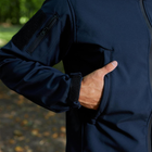 Влагозащищенная Мужская куртка Softshell / Верхняя одежда с анатомическим покроем темно-синяя размер 3XL - изображение 6