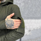 Мужская флисовая кофта с капюшоном / Флиска с карманами олива размер M - изображение 6