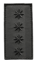 Шеврон погон Tactic4Profi вишивка Капітан поліції чорно-чорний (10*5) - зображення 1